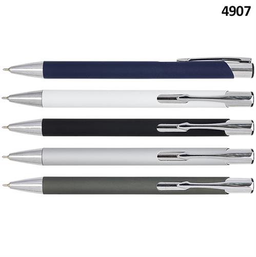 עט מתכת "סוהו Soho" גימור מט RUBBERIZED ,קליפס בציפוי כרום, ראש סיכה 0.7mm רפיל ג'ל תוצרת שוויץ, דגם 4907