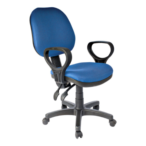 כיסא סטודנטים מנגנון כפול ארגונומי דגם אקזיט בצבע כחול