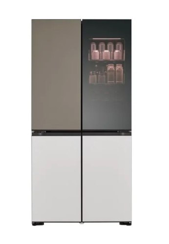 מקרר 4 דלתות 617 ליטר mood up דגם LG R-4D760MDUP דלתות זכוכית המחליפות צבעים