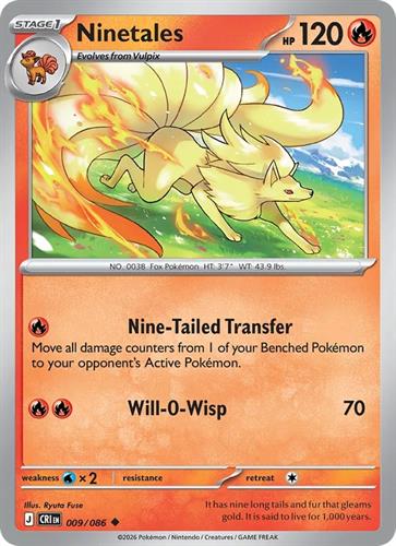 קלף בודד single פוקימון - ninetales - Chaos Rising - 009/086