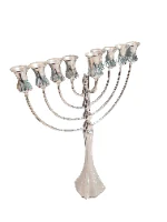 חנוכיה מכסף טהור דגם כליל 49 סמ - L