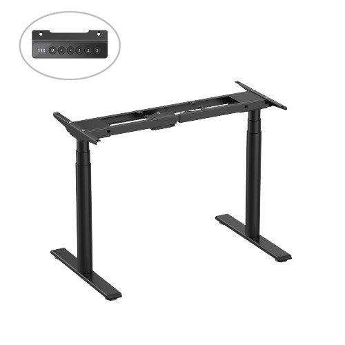 בסיס חשמלי לשולחן מתכוונן Lumi M10-23DE עם 2 מנועים ורגליים עגולות בצבע שחור