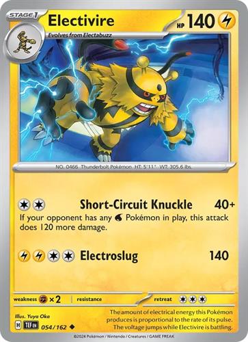 קלף בודד single פוקימון - electivire - Temporal Forces - 054/162
