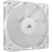מארז שלושה מאווררים צבע לבן Corsair RS120 120mm – מאוורר לבן בודד עם להבים ולוגו Corsair אפור במרכזו