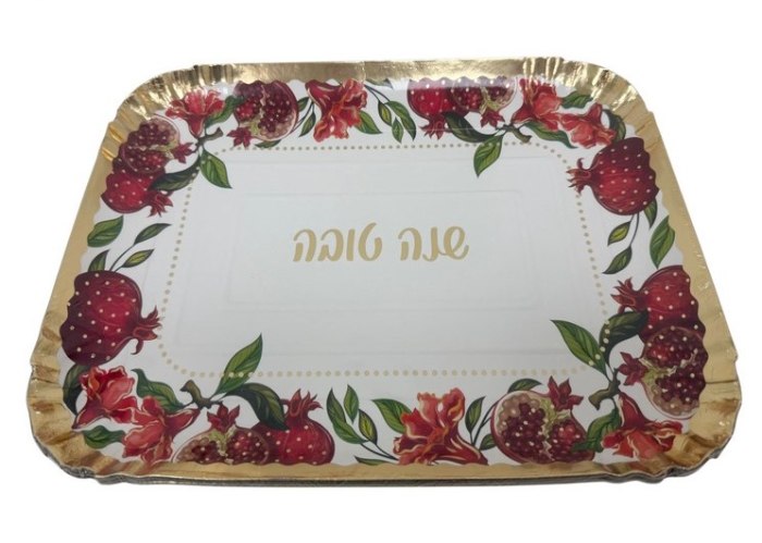 3 יח' מגש מלבן 34*24 ס"מ- שנה טובה רימונים