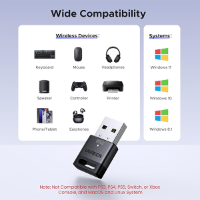 מתאם בלוטוס 6.0 UGREEN USB Bluetooth 6.0 Adapter for PC Model CM748 P/N:75073