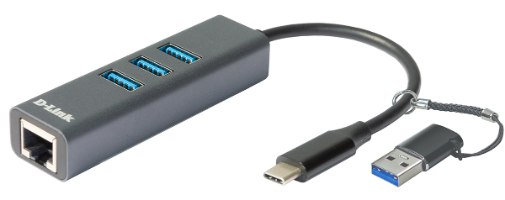 מתאם USB Type-C ל RJ45 במהירות גיגה + 3 כניסות D-LINK DUB-2332 - USB-A