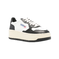 Autry Medalis tPlatform Low Sneakers Black white Toe