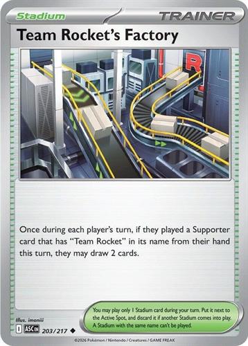 קלף בודד single פוקימון - term rocket's factory - Ascended Heroes - 203/217