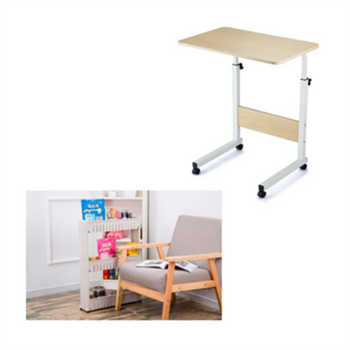 עגלת שירות צרה למטבח + שולחן נייד למחשב | ארגונית למטבח | שולחן לפטופ | 3 קומות על גלגלים צבע לבן |