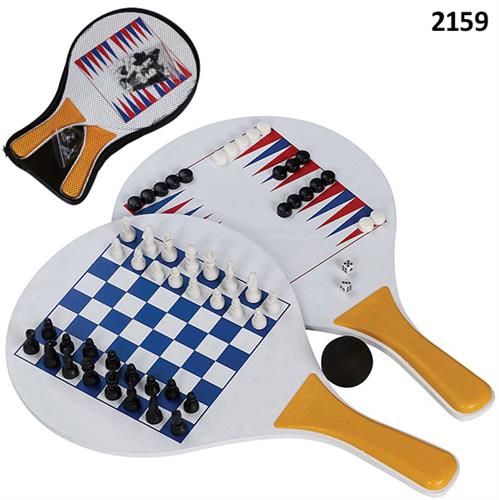 סט משחקים לחוף מטקות עם שש בש ושח מט דגם 2159