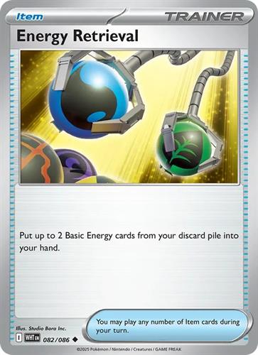 קלף בודד single פוקימון - energy retrieval - White Flare - 082/086