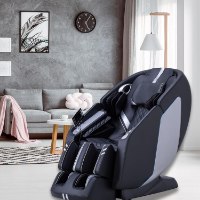 כיסא עיסוי 5D פרימיום שחור עם מסילת Flex לעיסוי גב וצוואר