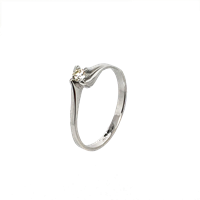 טבעת אירוסין זהב לבן 14K יהלום מרכזי MY09160053908