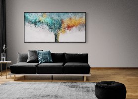 "Eden Tree" ציור מודפס על בד קנבס מתוח, ממוסגר ומוכן לתליה- תמונת אוירה של עץ אבסטרקטי