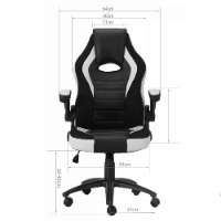 כיסא גיימינג דגם נובה - Nova - איכותי מעוצב ונוח עם משענת מתכווננת בצבעים שחור ולבן