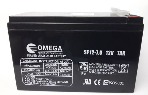 סוללה נטענת OMEGA 12V 7AH – מתאימה למערכות אזעקה, UPS ותאורת חירום