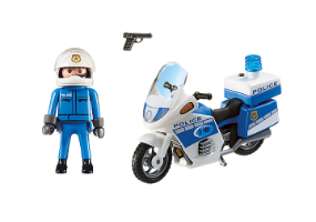 פליימוביל 6923 אופנוע משטרה עם פנסי לד - Playmobil police במבצע!