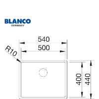  כיור נירוסטה למטבח | דגם Claron 500IF| מתאים לארון 60 ס"מ |מותג בלנקו היוקרתי תוצרת גרמניה