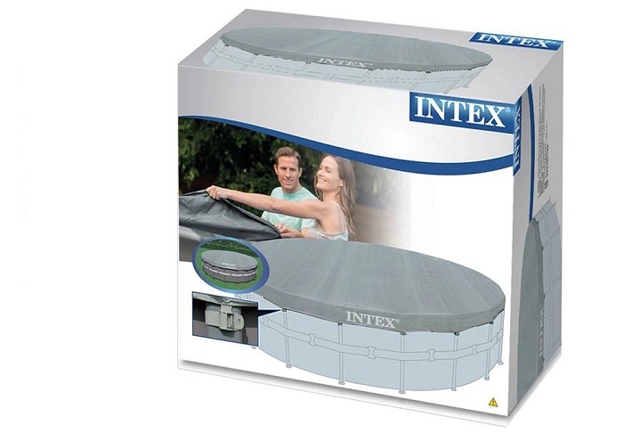 כיסוי עליון אפור INTEX לבריכה ביתית אולטרה עגולה קוטר 488 דגם 28040
