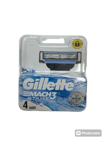 Gillette מאך 3 רביעיית סכינים