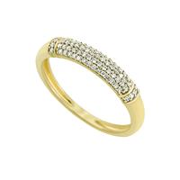 טבעת מיני מקומר משובצת יהלומים בזהב לבן או צהוב 14 קראט