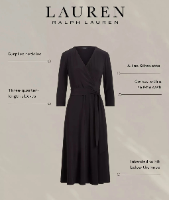 LAUREN RALPH LAUREN Women's Dress Sz 10 Surplice Jersey Dress Black