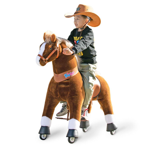 סוס רכיבה פוניסייקל חום בהיר לגילאי 7-12 ponycycle דגם UX524