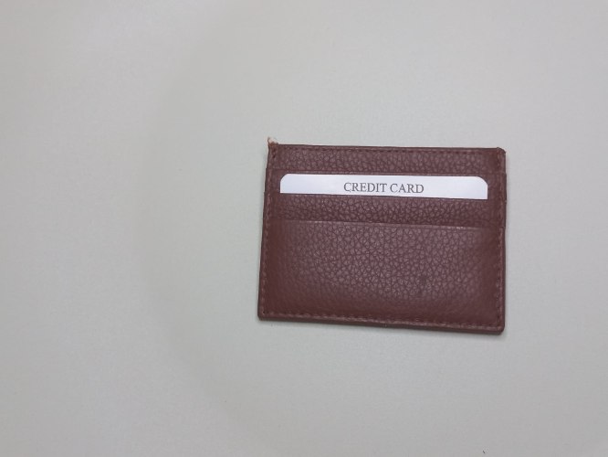נושא כרטיסי אשראי מעור אמיתי בצבע חום