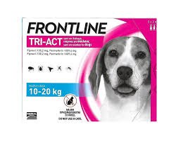 אמפולות נגד פרעושים וקרציות פרונטליין טרי אקט לכלב במשקל 10-20 קג - FRONTLINE TRI ACT