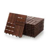 מארז 9 יח' אריחי דק 30*30 ס"מ 12 משולבים עץ Acacia חום כהה