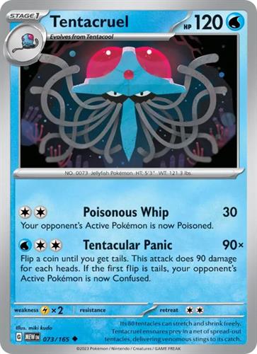 קלף בודד single פוקימון - tentacruel - 151 - 073/165