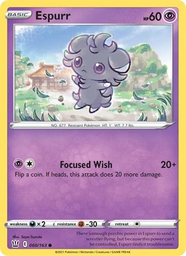קלף בודד single פוקימון - espurr - Battle Styles - 060/163
