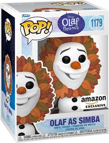 בובת פופ  Funko Pop! Disney!: Olaf Presents - Olaf Aa Simba #1179 - Amazon Exclusive