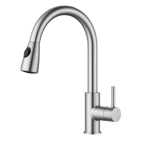 ברז מטבח ⁦Waterfall Dett⁩ - ניקל מוברש