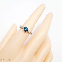 טבעת מכסף משובצת אבן טופז כחולה  ואבני זרקון RG6412 | תכשיטי כסף 925 | טבעות כסף
