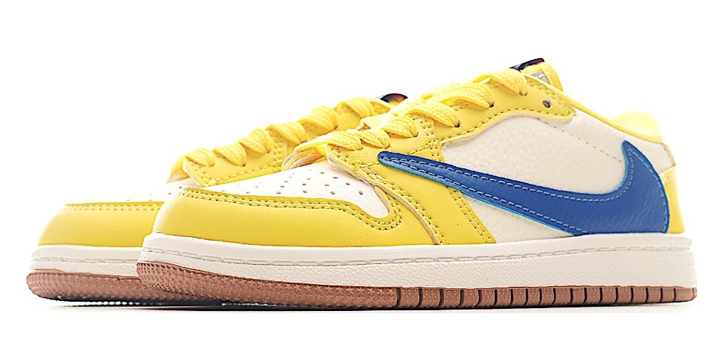 נעלי נייק טרוויס סקוט Nike x Travis Scott Air Jordan 1 צהוב כחול
