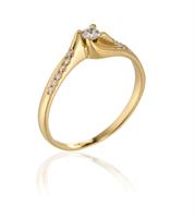 טבעת יהלום זהב בסגנון טוויסט 0.24 קראט