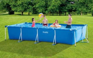 בריכת עמודים מלבנית כחולה | 450X220X84 סמ| מקט 28273| INTEX | קפיץ קפוץ