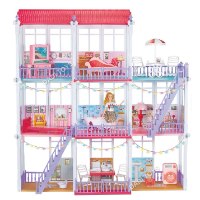 בית בובות Fashion Villa – וילה מפוארת עם 3 קומות ויותר מ־206 חלקים