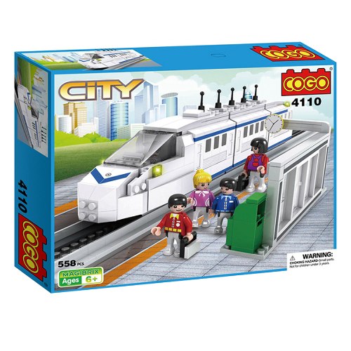 קוגו - משחק הרכבה ענק רכבת עיר סיטי  558 חל'- 4110 COGO