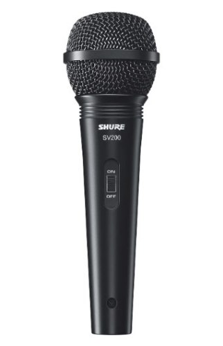 מיקרופון ידני Shure SV200 עם מתג הפעלה וכיבוי וחיבור XLR