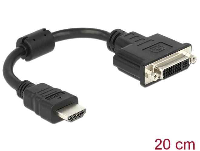 כבל מתאם פסיבי Delock Passive Adapter HDMI Male to DVI 24+5 Female 0.2 m