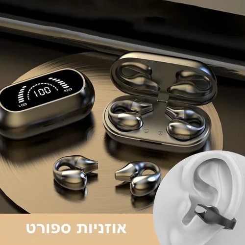 אוזניות Earclip אלחוטיות עם קייס LED