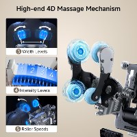 Backlit touch screen panel with massage modes, intensity, and customizable settings
