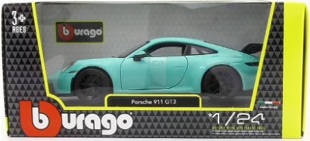 דגם מכונית בוראגו פורשה ירוק מנטה Bburago Porsche 911 GT3