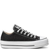 פלטפורמה- נצנצים שחור Converse Lift Chuck Ox