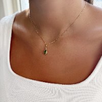 שרשרת ותליון טיפה קטנה אבן אגת ויהלום