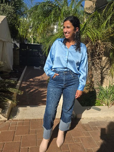 חולצת סאטן אוברסייז חלקה