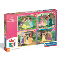 קלמנטוני - פאזל 4 ב-1 נסיכות - Clementoni Princesas Disney 21746